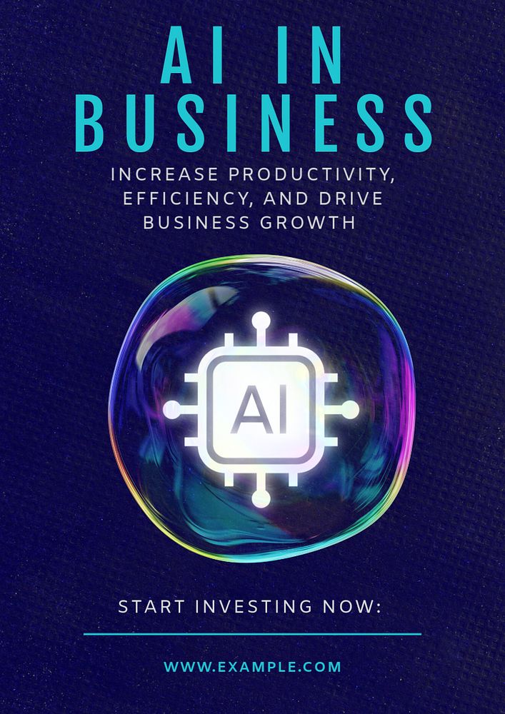 AI in business  poster template, editable text and design