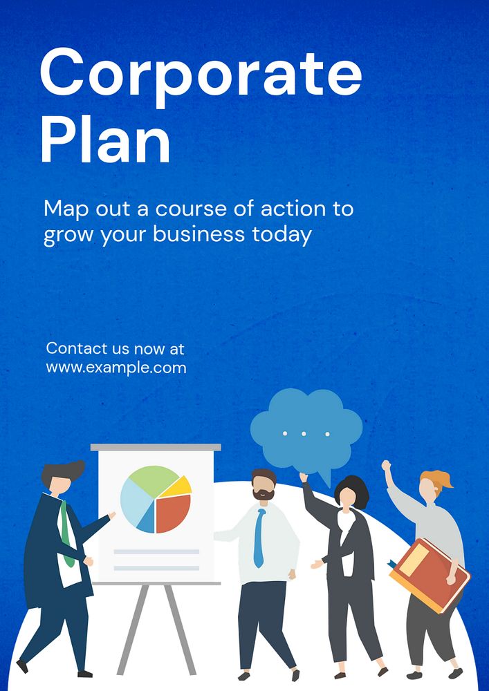 Corporate plan  poster template, editable text and design