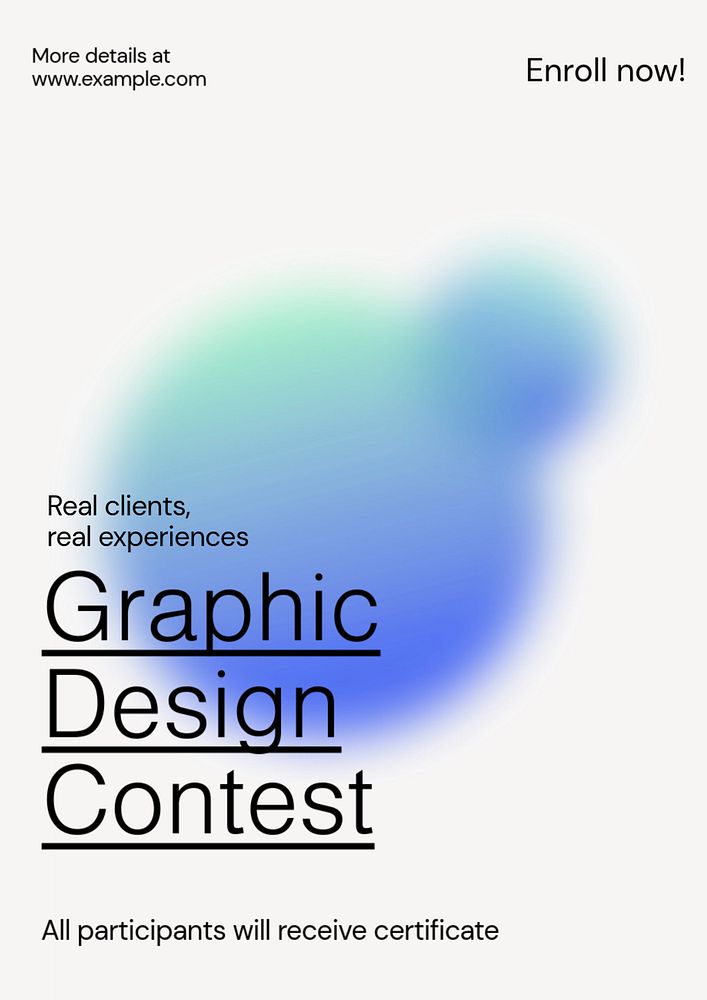 Design contest poster template, editable text & design