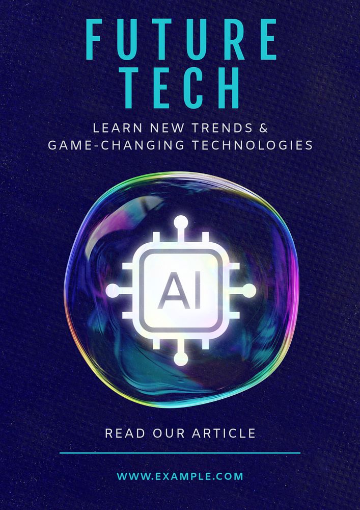 Future technology  poster template, editable text and design