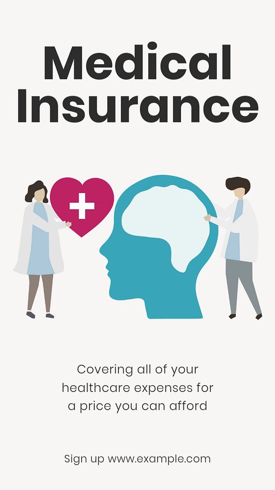 Medical insurance  Instagram story template, editable text