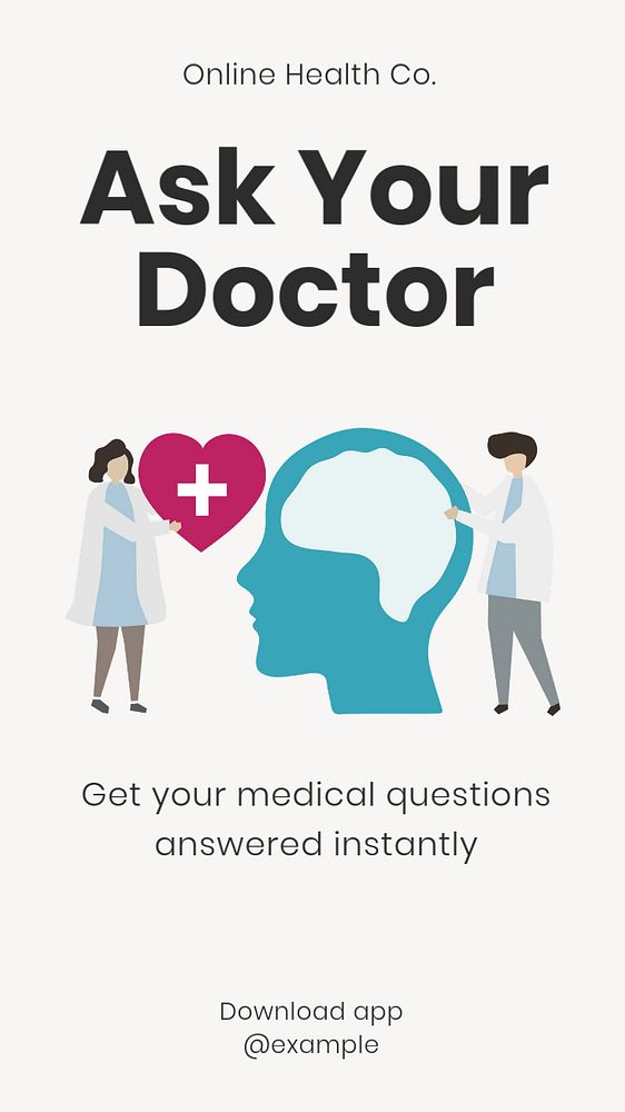 Ask your doctor  Instagram story template, editable text