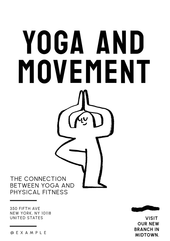 Yoga and movement  poster template, editable text and design