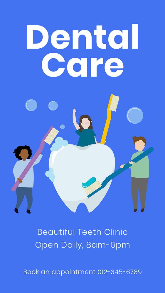 Dental care  Instagram story template, editable text