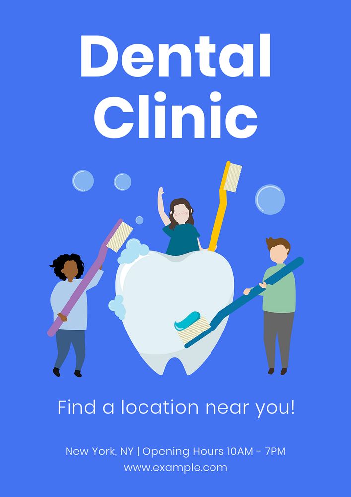 Dental clinic  poster template, editable text and design