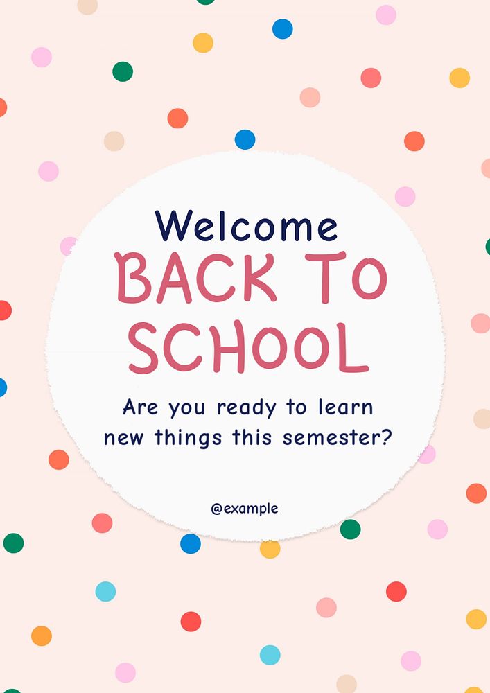 Back to school poster template, editable text and design