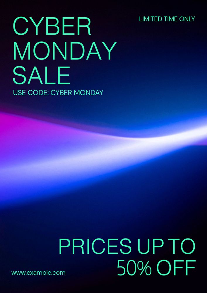 Cyber Monday sale poster template, editable text & design