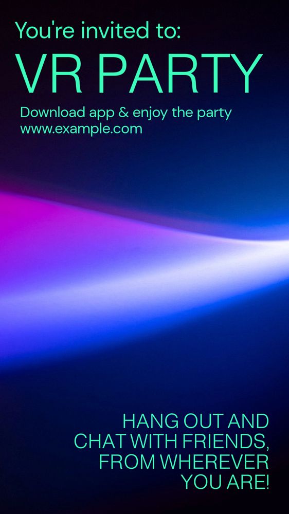 VR party Instagram story template, editable text