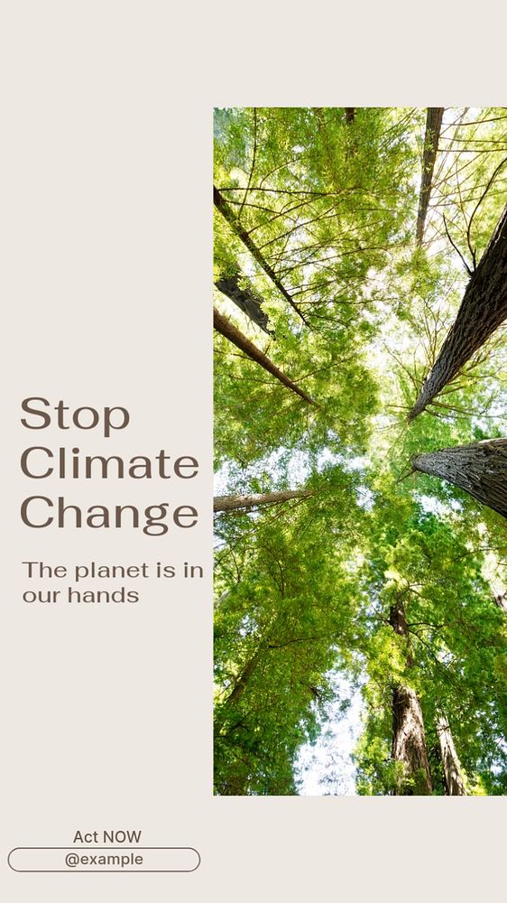 Stop climate change social story template, editable Instagram design 