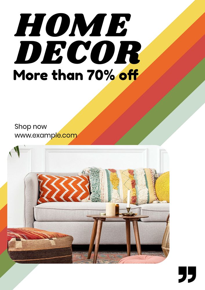 Home decor poster template, editable text and design