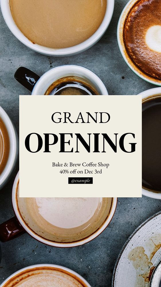 Grand opening social story template, editable Instagram design 