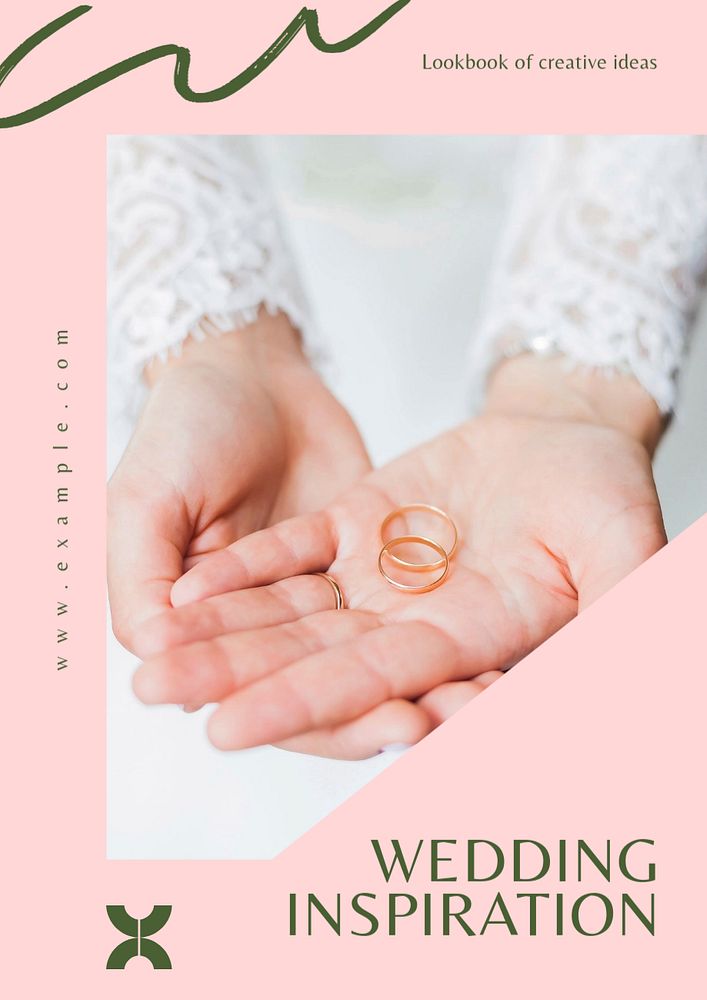 Wedding inspiration poster template, editable text and design