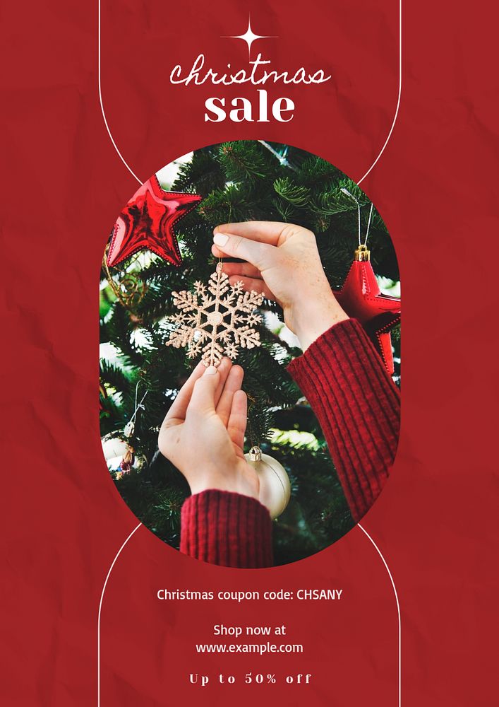 Christmas sale poster template, editable text and design