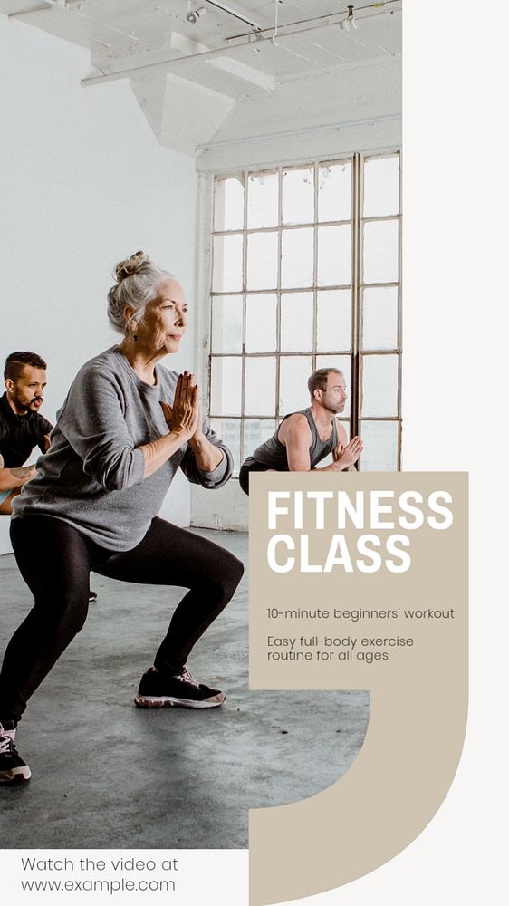 Fitness class Facebook story template, editable design