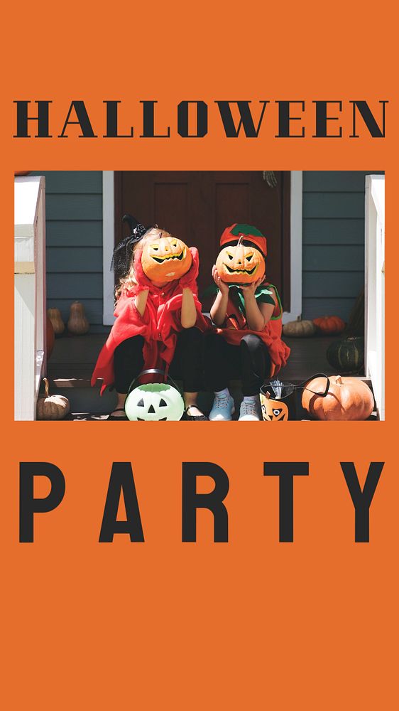 Halloween party Facebook story template, editable design