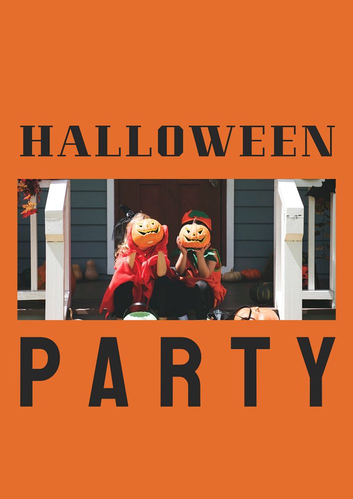 Halloween party poster template, editable text and design