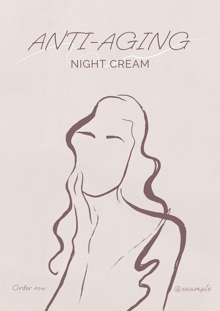 Anti-aging night cream poster template, editable text and design