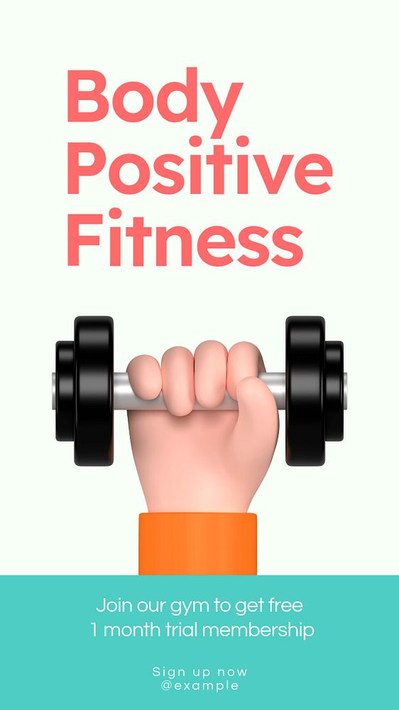 Body positive fitness  Instagram story template, editable text