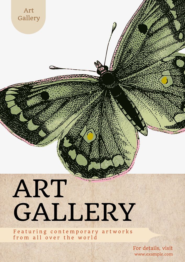 Art gallery  poster template, editable text and design