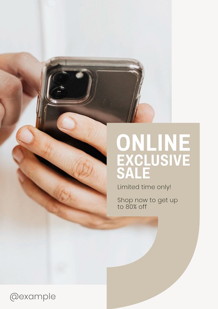 Online exclusive sale poster template, editable text and design