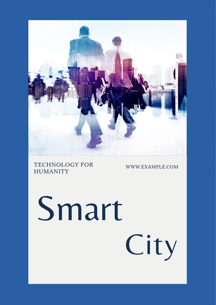 Smart city poster template, editable text and design