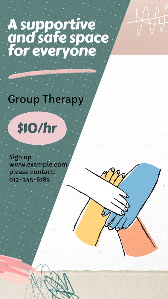 Group therapy social story template, editable Instagram design 