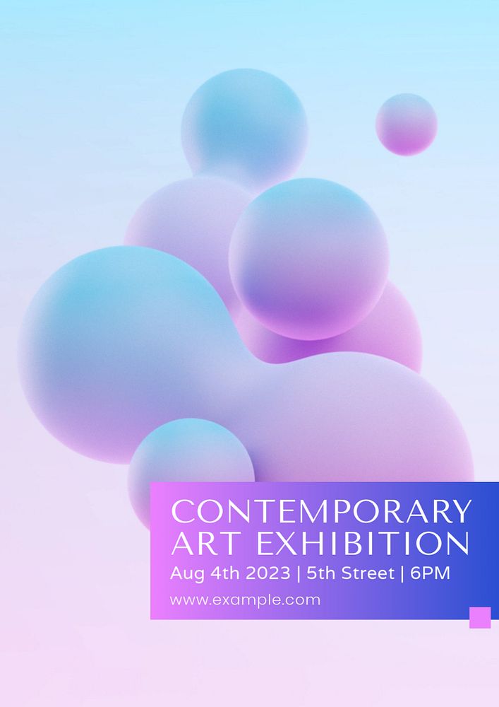 Art exhibition poster template, editable text and design