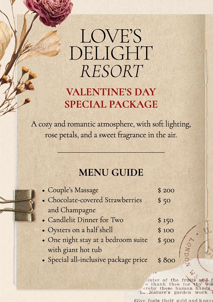 Valentines day special poster template, editable text and design