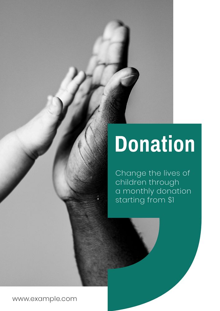 Donation, charity advertisement  poster template, editable text and design