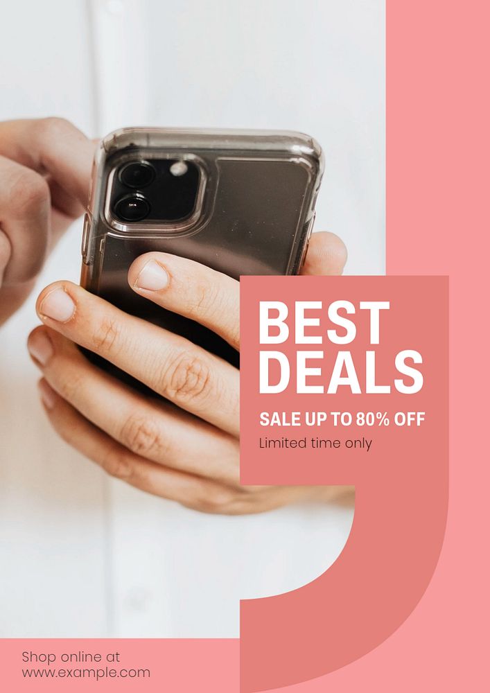 Best deals poster template, editable text and design