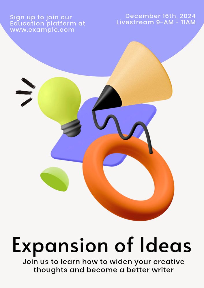 Expansion of ideas poster template, editable text and design