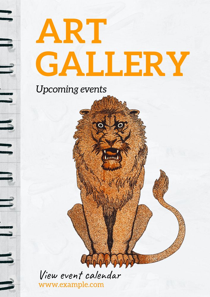 Art gallery events poster template, editable text and design