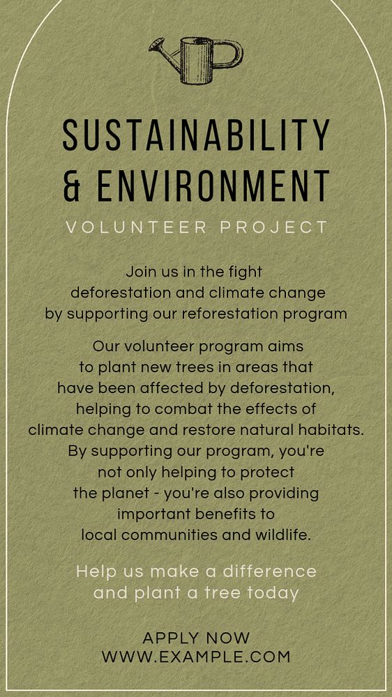 Sustainability & environment Instagram story template, editable text