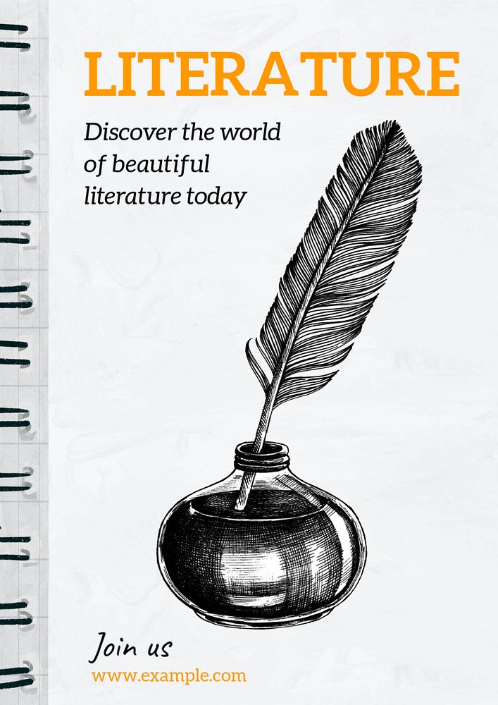 Literature  poster template, editable text and design