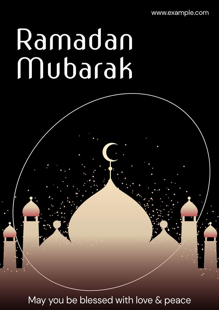 Ramadan mubarak  poster template, editable text and design