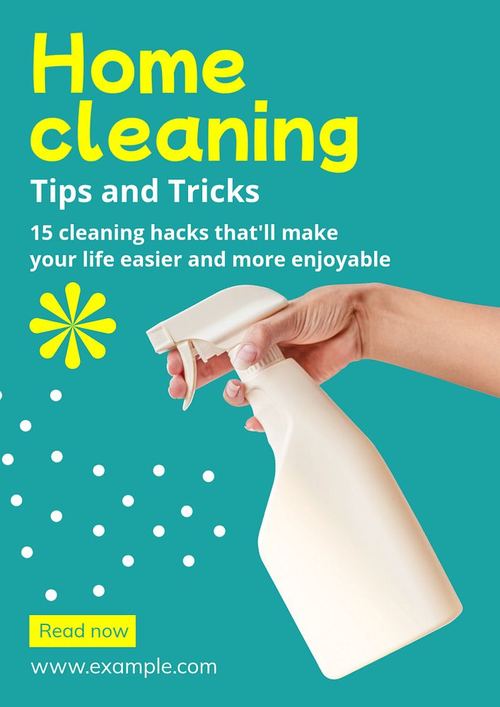 Home cleaning  poster template, editable text and design