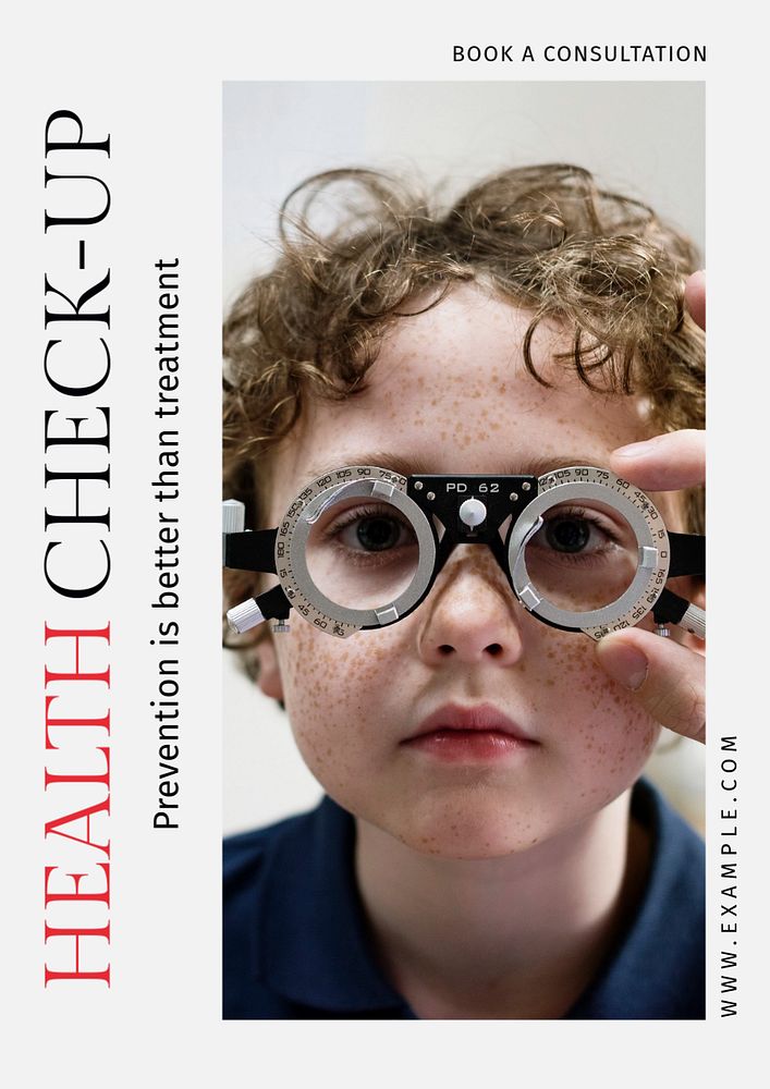 Health check-up poster template, editable text and design