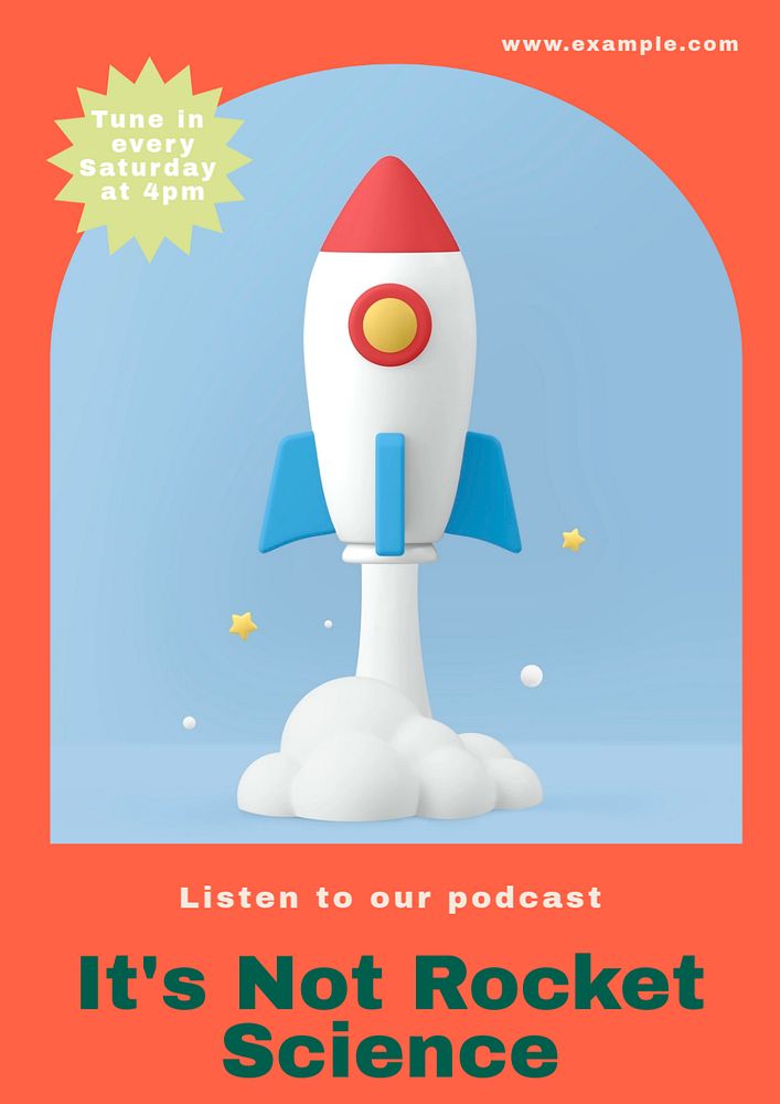 Science podcast poster template, editable text and design