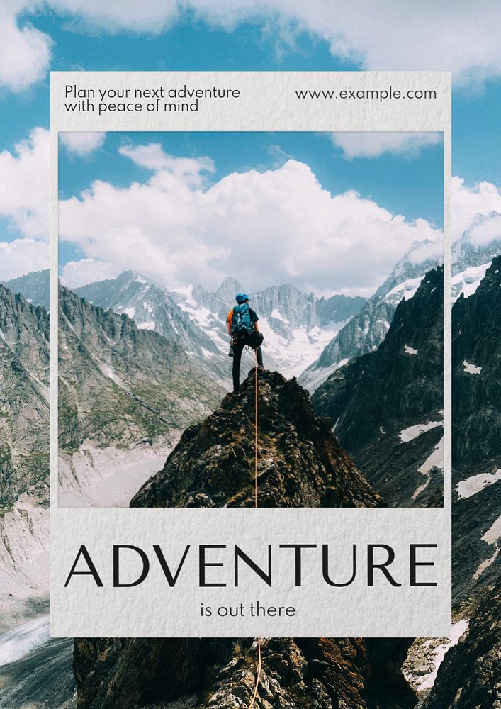 Adventure is out there poster template, editable text and design