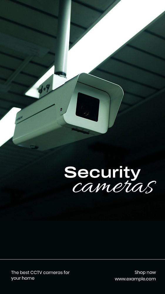 Security cameras Instagram story template, editable text