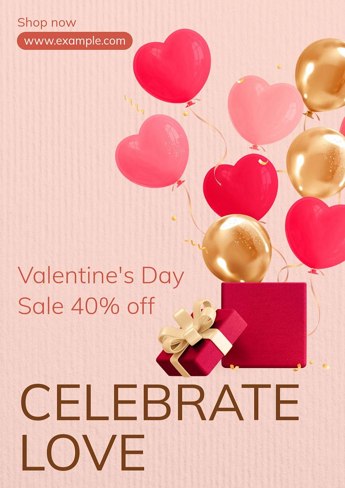 Celebrate love sale  poster template, editable text and design