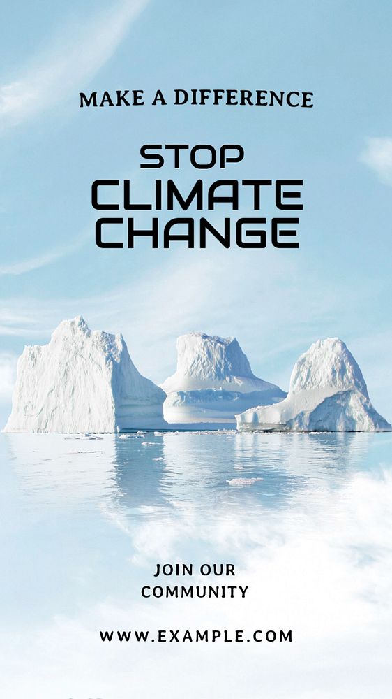 Stop climate change  Instagram story template, editable text