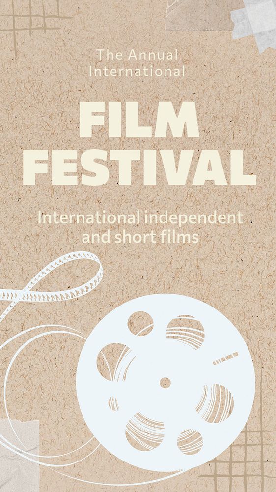 Film festival  Instagram story template, editable text