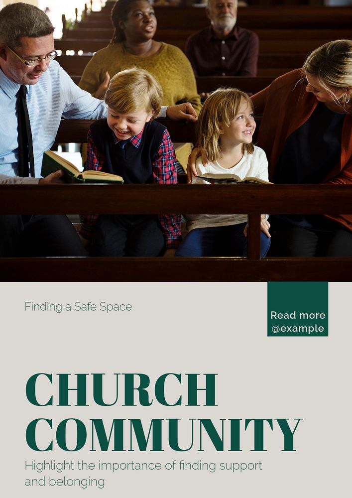 Church poster template, editable text and design