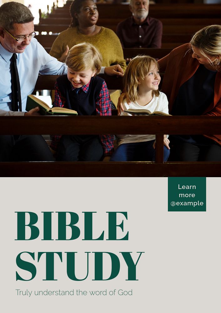 Bible study poster template, editable text and design