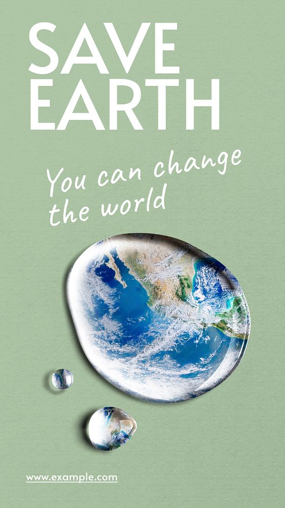 Save earth Instagram story template, editable text