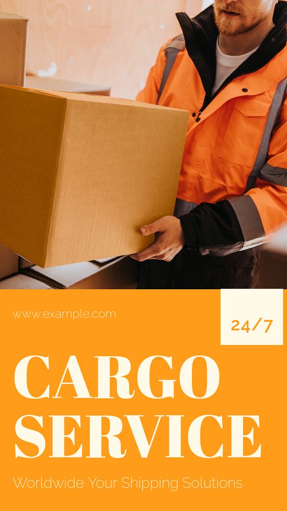 Cargo service Facebook story template, editable design