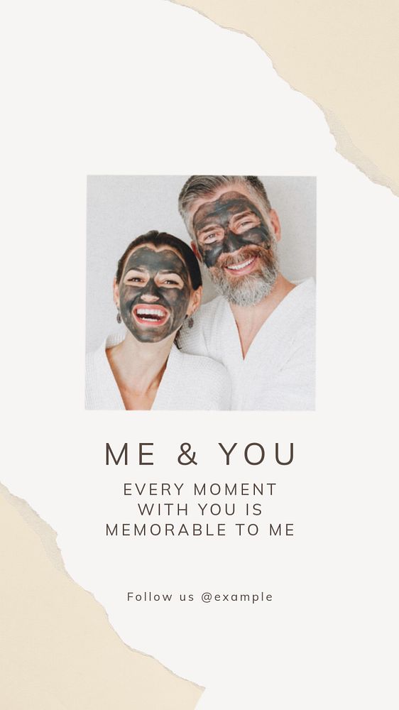 Me & you Instagram story template, editable text