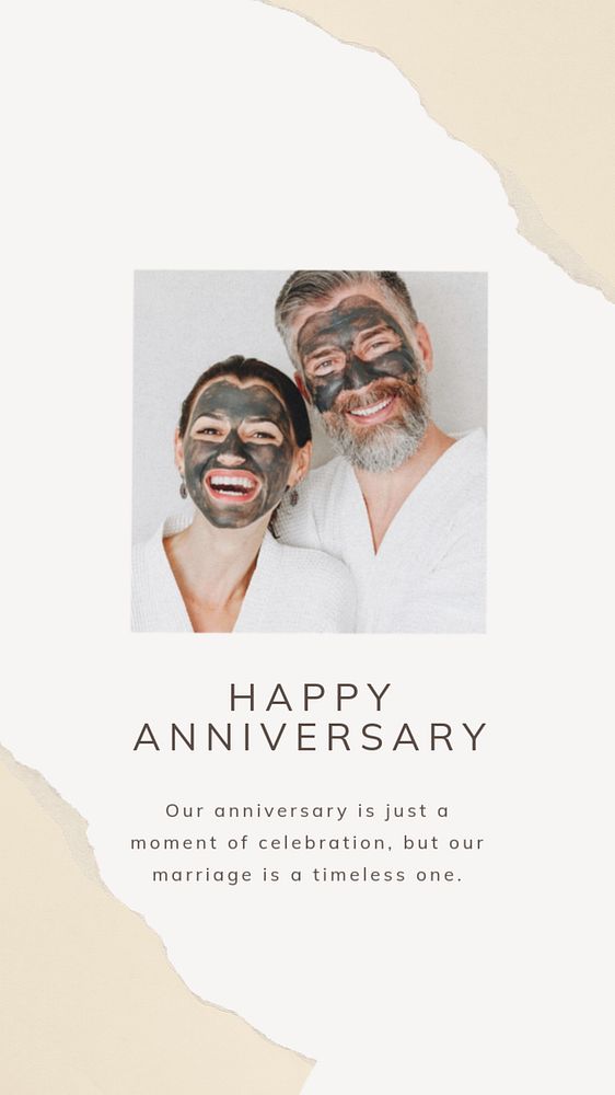 Happy anniversary Instagram story template, editable text