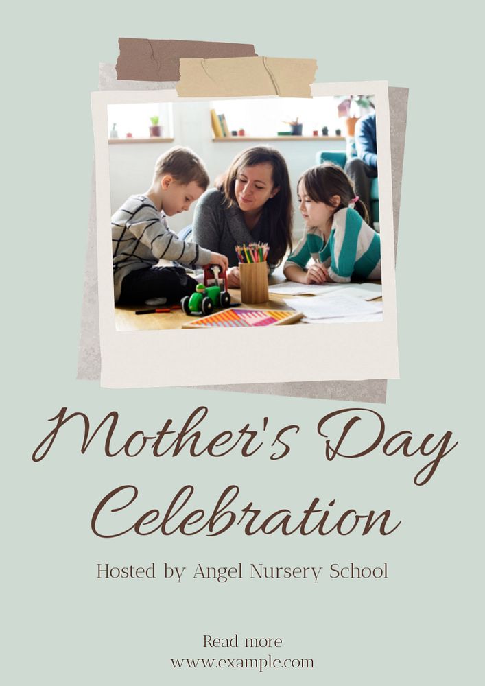 Mother's day celebration poster template, editable text and design